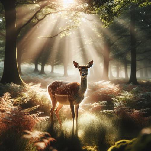 a magnificent deer in the wood