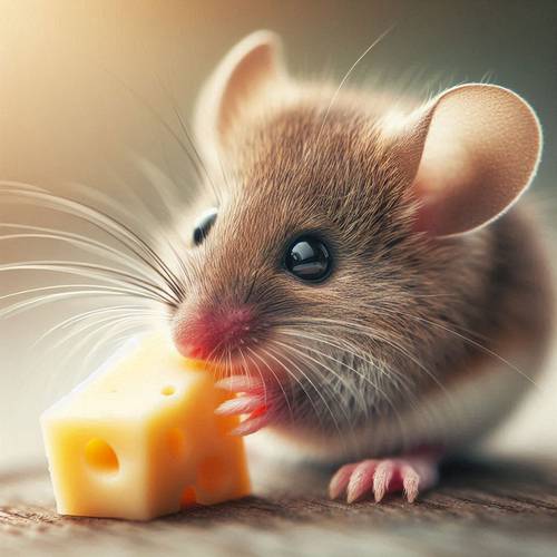 a mouse try to eat cheese