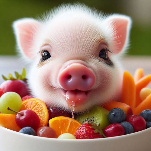 a pig eatting 