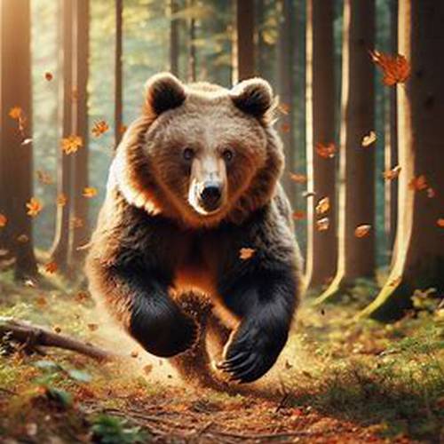 a bear runnig