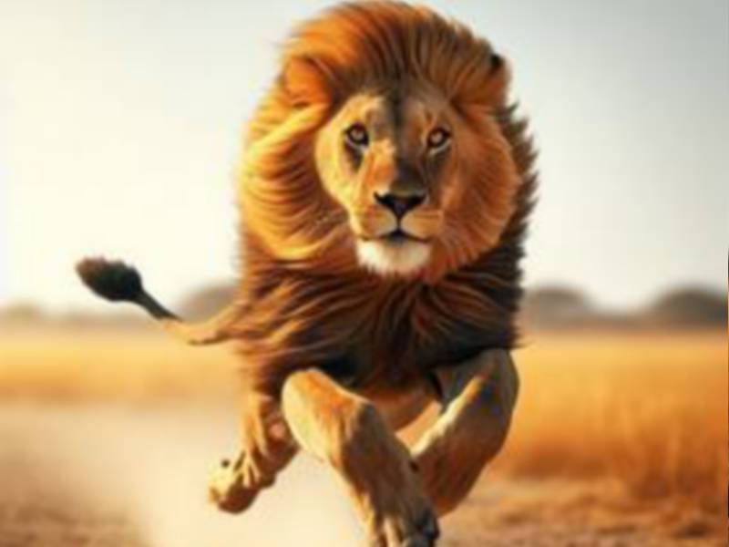 Lion sprinting