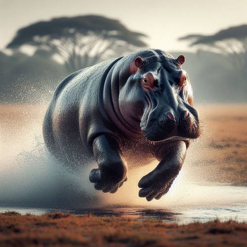 how fast do hippos run