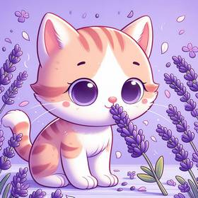 cat and lavender flower infographics