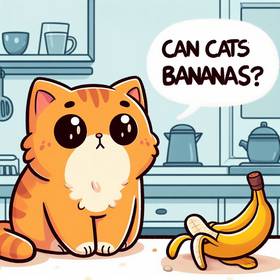 cats eating bananas
