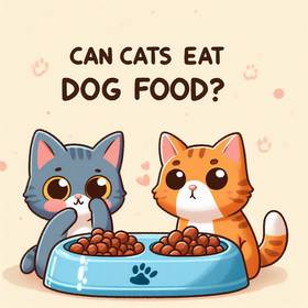 two cats eating