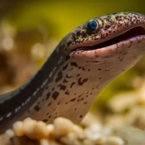 Behold the captivating beauty of the Marbled Eel! Its sleek and sinuous body is adorned with mesmerizing patterns of swirling colors, resembling a living work of art. Gracefully gliding through the water, this elusive creature's iridescent scales catch the light, creating a stunning display of shimmering hues. The Marbled Eel's mysterious allure and unique markings make it a true marvel of the aquatic world.