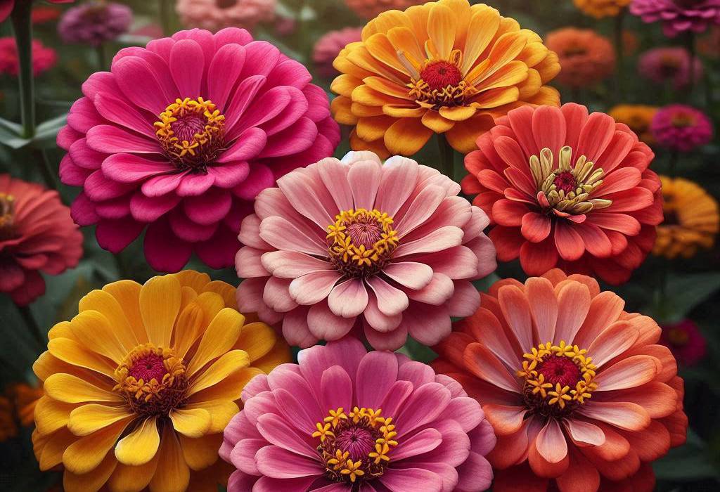 Magnificent zinnia flower