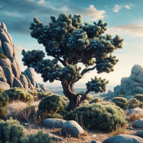 a magnificent juniper tree with fruit