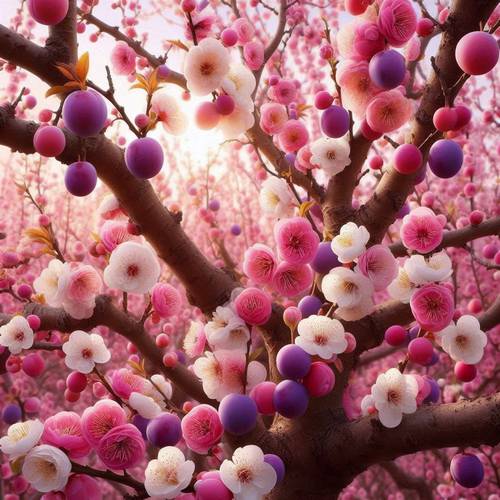 a magnificent plum tree and fruit